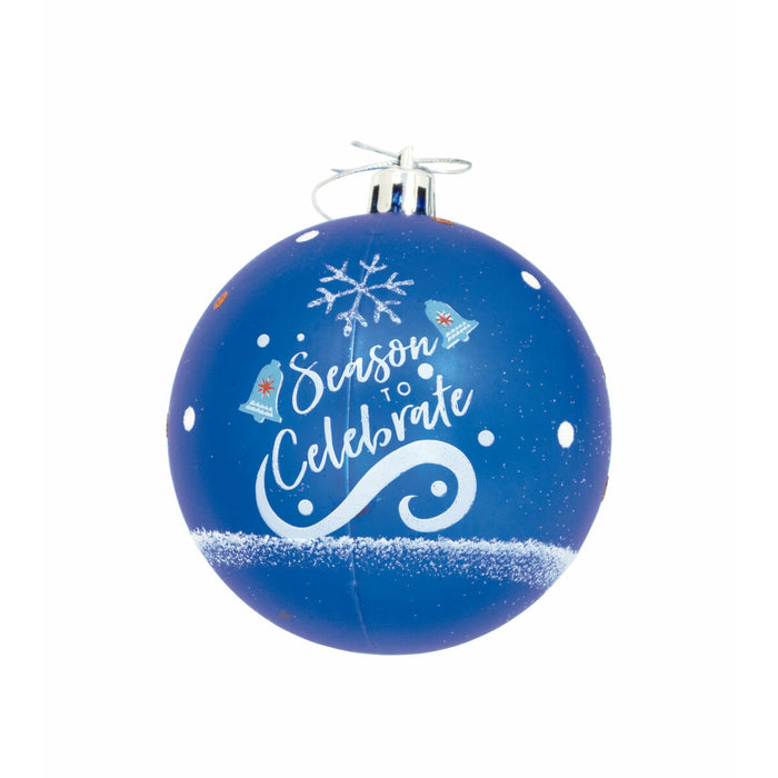 Коледна топка Frozen Memories 6 броя Син Бял Пластмаса (Ø 8 cm)