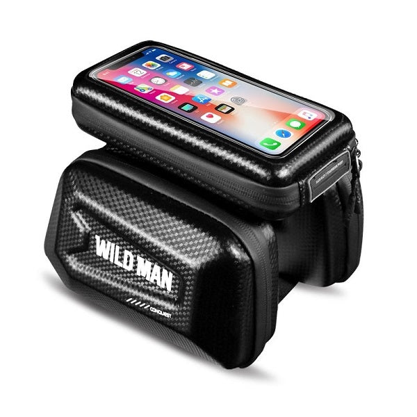 Кожена чанта WILDMAN E6S 1L за рамка на велосипед, черна