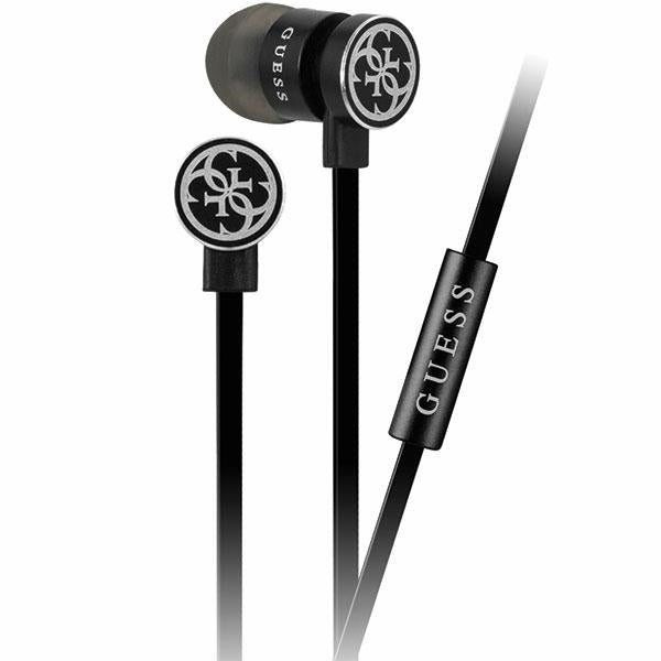 Слушалки Guess GUEPWIBK 3,5mm, черно-сребристи