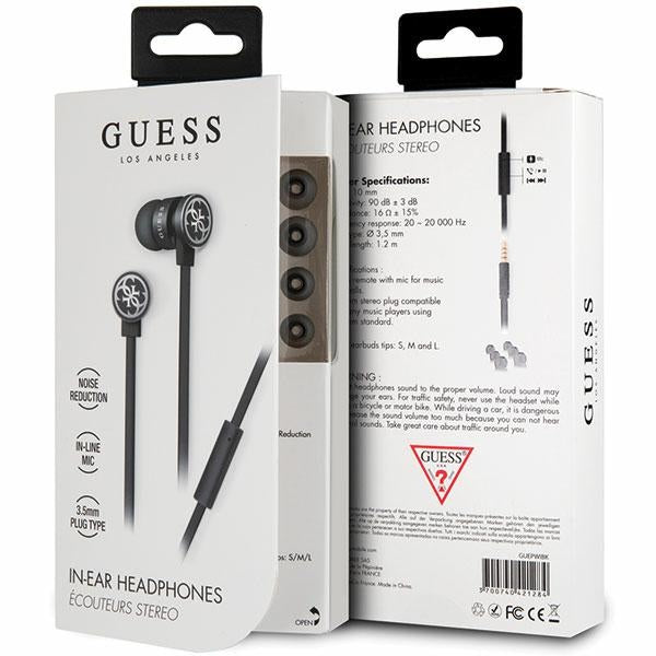 Слушалки Guess GUEPWIBK 3,5mm, черно-сребристи