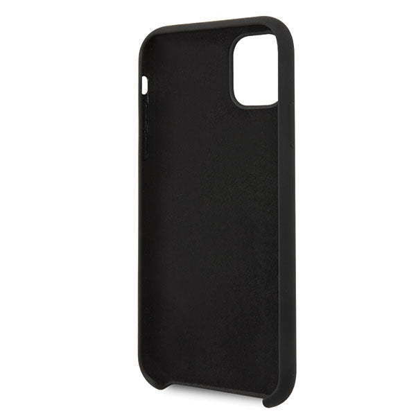 Силиконов калъф Guess GUHCN65LSLMGBK Vintage Gold Logo за iPhone 11 Pro Max, черен