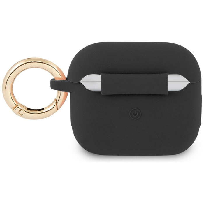 Силиконов калъф Guess GUA3SSSK Vintage Script за AirPods 3, черен