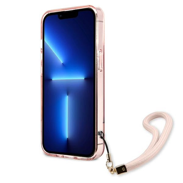 Твърд калъф Guess GUHCP13XHTSGSP Translucent Stap за iPhone 13 Pro 6,7", розов