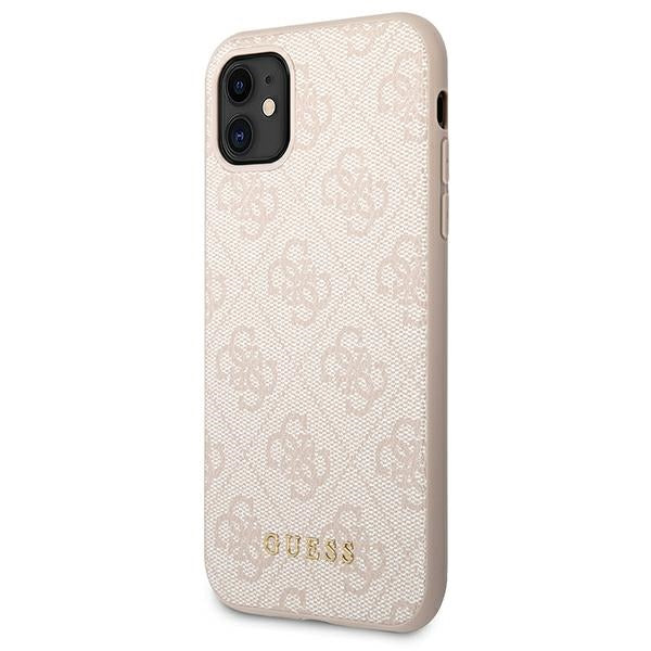 Твърд калъф Guess GUHCN61G4GFPI Metal Gold Logo за iPhone 11 / XR 6,1", розов