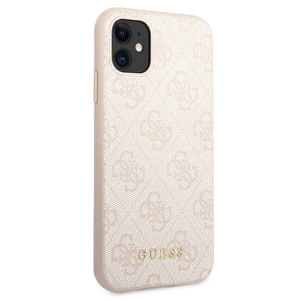 Твърд калъф Guess GUHCN61G4GFPI Metal Gold Logo за iPhone 11 / XR 6,1", розов