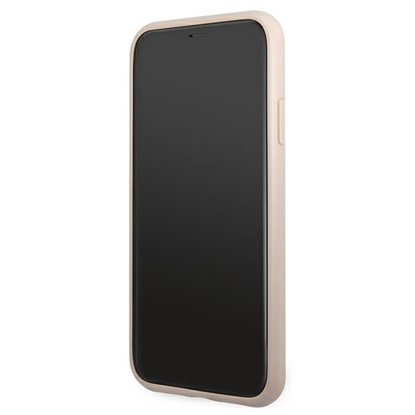 Твърд калъф Guess GUHCN61G4GFPI Metal Gold Logo за iPhone 11 / XR 6,1", розов