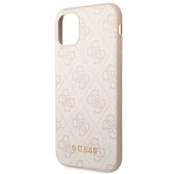 Твърд калъф Guess GUHCN61G4GFPI Metal Gold Logo за iPhone 11 / XR 6,1", розов