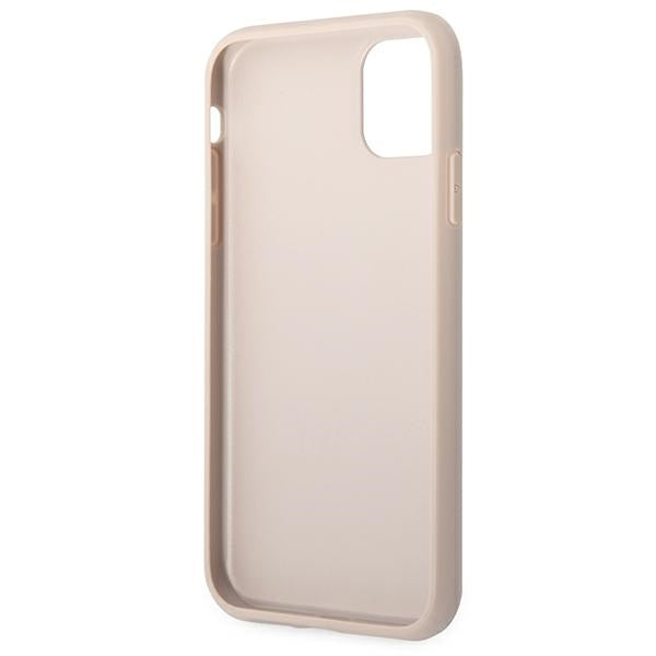 Твърд калъф Guess GUHCN61G4GFPI Metal Gold Logo за iPhone 11 / XR 6,1", розов
