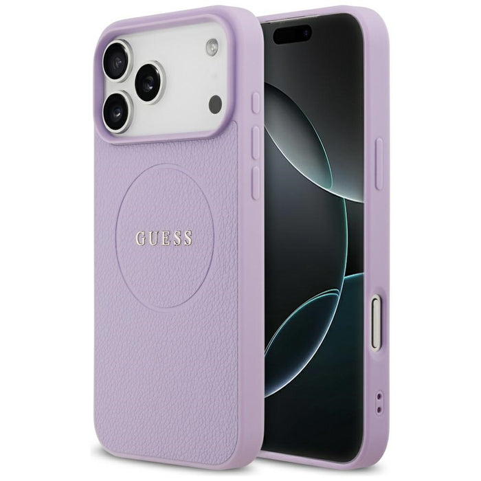 Калъф Guess Grained Ring MagSafe за iPhone 17 Pro Max, лилав