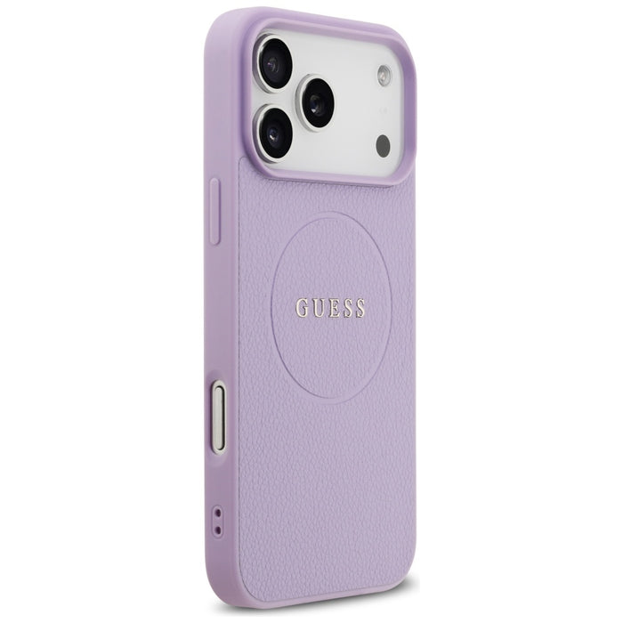 Калъф Guess Grained Ring MagSafe за iPhone 17 Pro Max, лилав