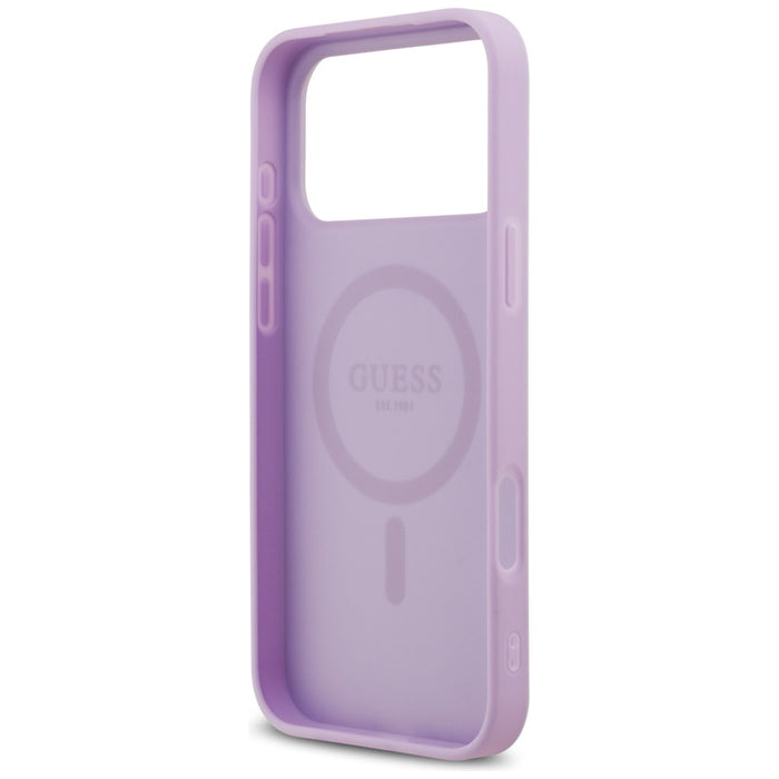 Калъф Guess Grained Ring MagSafe за iPhone 17 Pro Max, лилав