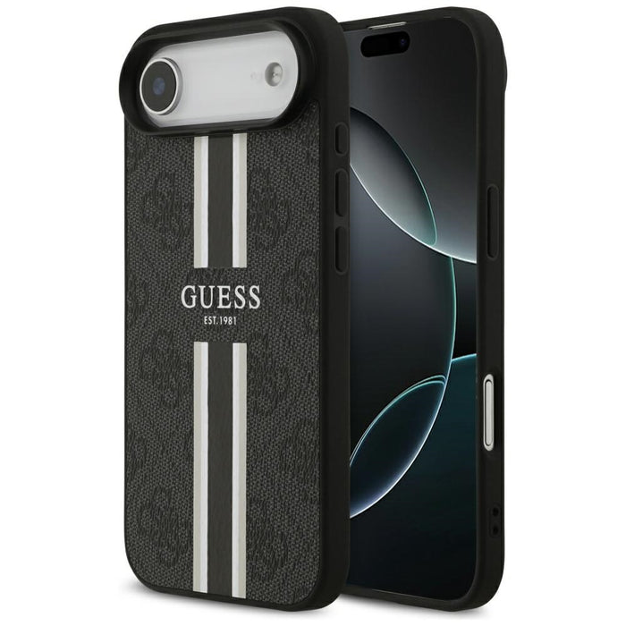 Калъф Guess 4G Printed Stripes MagSafe за iPhone Air, черен