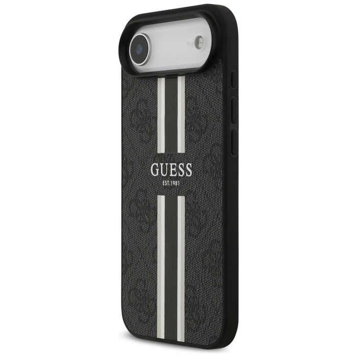 Калъф Guess 4G Printed Stripes MagSafe за iPhone Air, черен