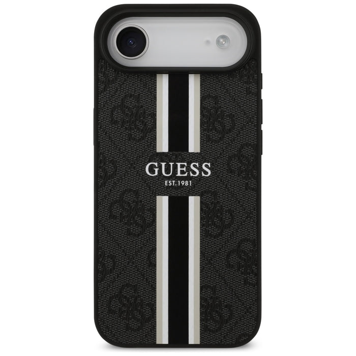 Калъф Guess 4G Printed Stripes MagSafe за iPhone Air, черен