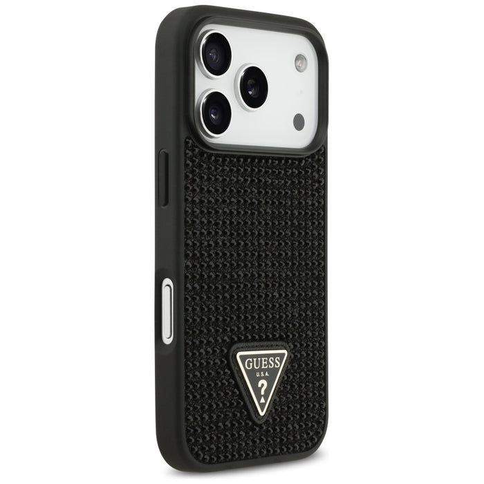 Калъф Guess Rhinestone Triangle Logo за iPhone 17 Pro, черен