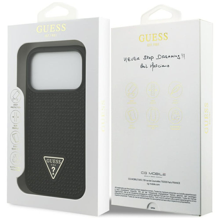 Калъф Guess Rhinestone Triangle Logo за iPhone 17 Pro, черен