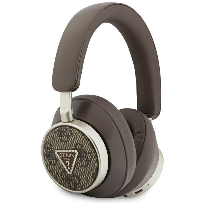 Слушалки Guess 4G Triangle Logo Bluetooth ENC, кафяви