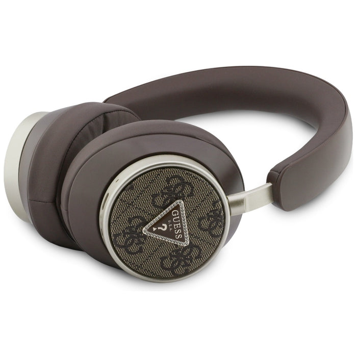 Слушалки Guess 4G Triangle Logo Bluetooth ENC, кафяви