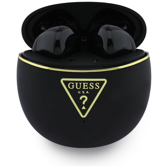 Слушалки TWS Guess Gold Line Triangle, черни
