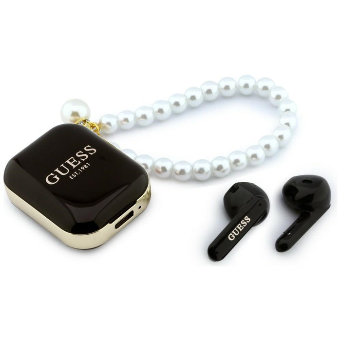 Слушалки TWS Guess Pearl Strap, черни