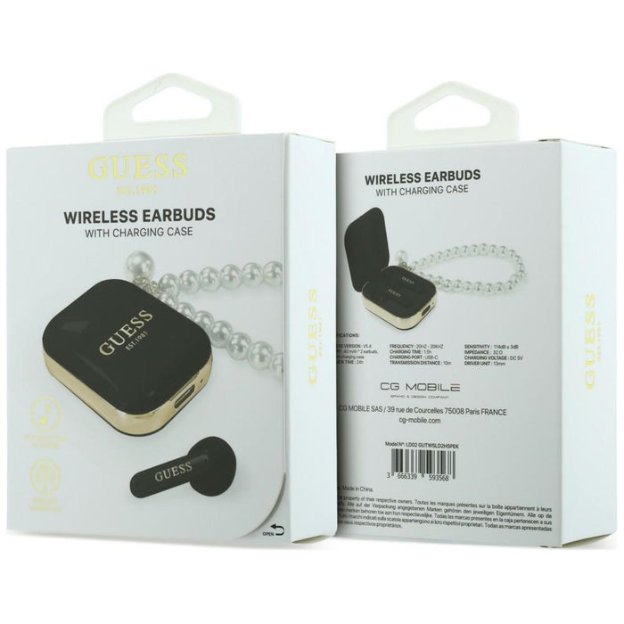 Слушалки TWS Guess Pearl Strap, черни