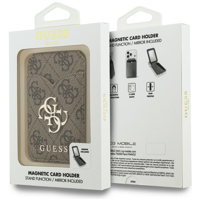 Портфейл с огледало Guess 4G Stand &amp; Mirror MagSafe, кафяв