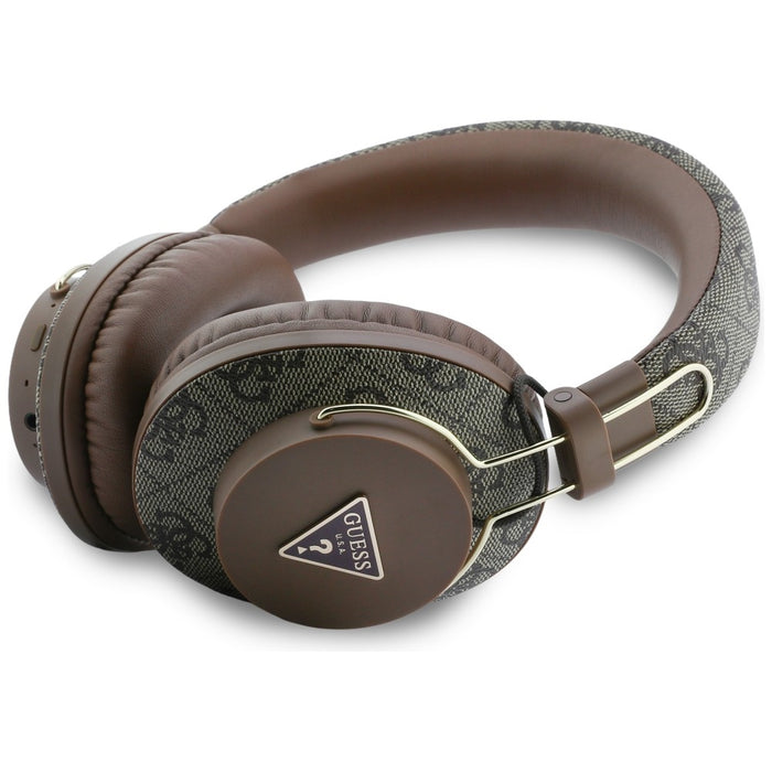 Слушалки Guess Triangle Logo Bluetooth ENC, кафяви