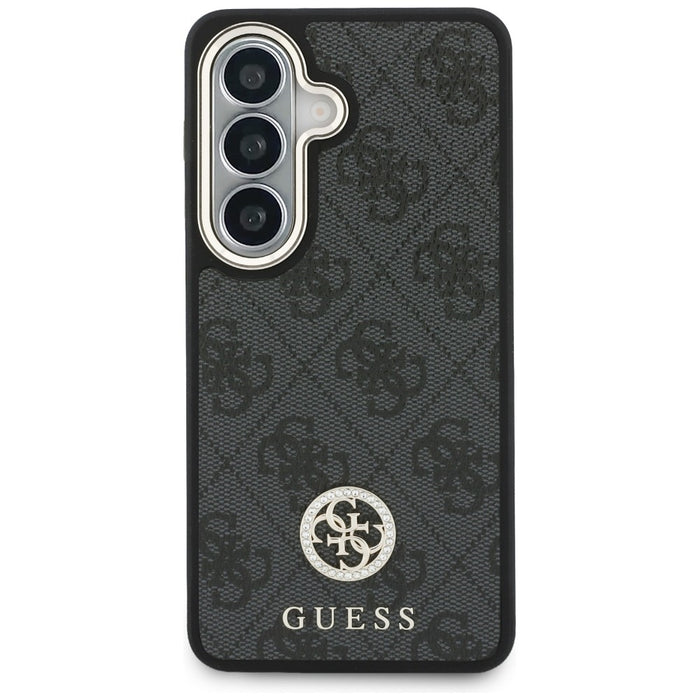 Калъф Guess Big Rhinestone Triangle Strap MagSafe за Galaxy S26, черен + каишка