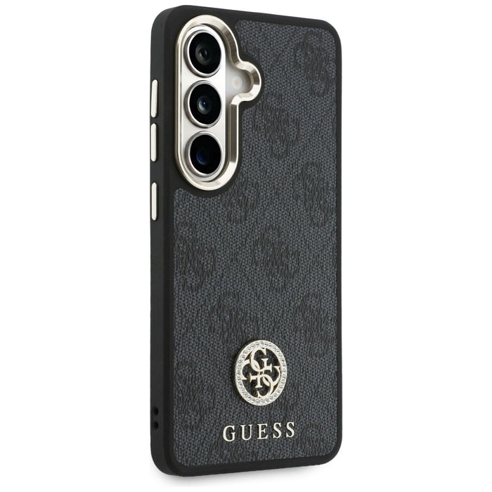 Калъф Guess Big Rhinestone Triangle Strap MagSafe за Galaxy S26, черен + каишка