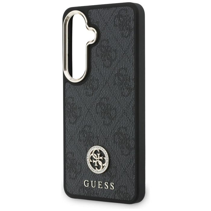 Калъф Guess Big Rhinestone Triangle Strap MagSafe за Galaxy S26, черен + каишка