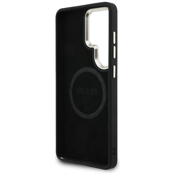 Калъф Guess Big Rhinestone Triangle Strap MagSafe със смик за Galaxy S26 Ultra, черен