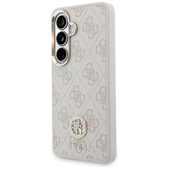 Комплект калъф + каишка Guess Big Rhinestone Triangle Strap MagSafe за Samsung Galaxy S26, розов