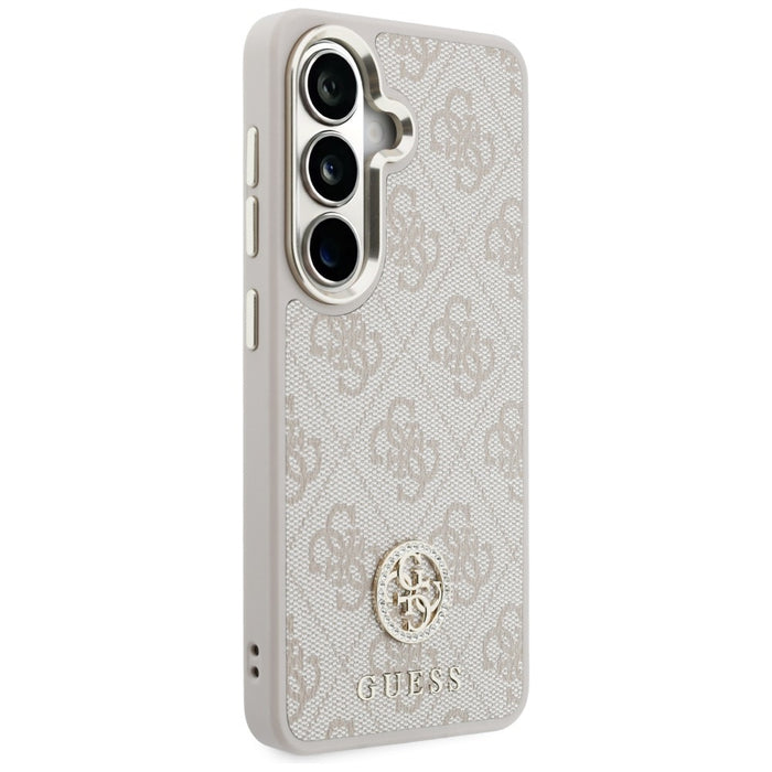 Комплект калъф + каишка Guess Big Rhinestone Triangle Strap MagSafe за Samsung Galaxy S26, розов