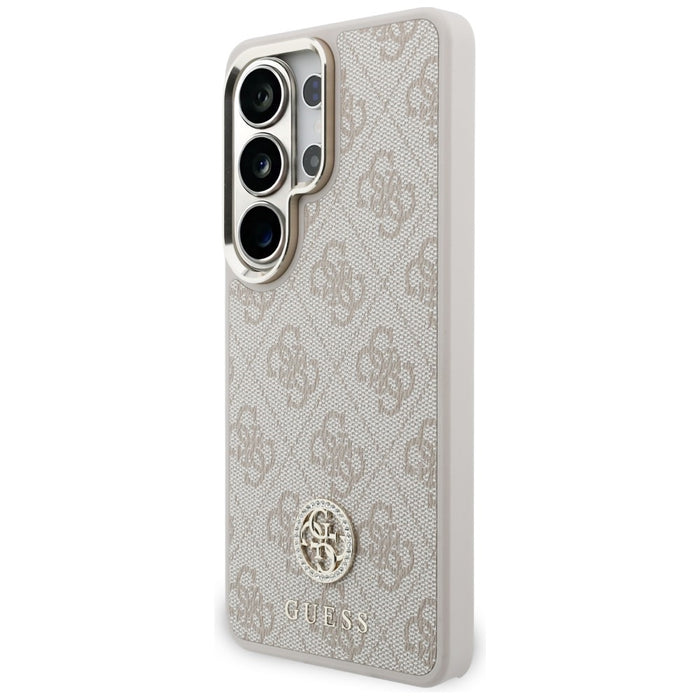 Калъф Guess Big Rhinestone Triangle Strap MagSafe за Samsung Galaxy S26 Ultra, розов + каишка