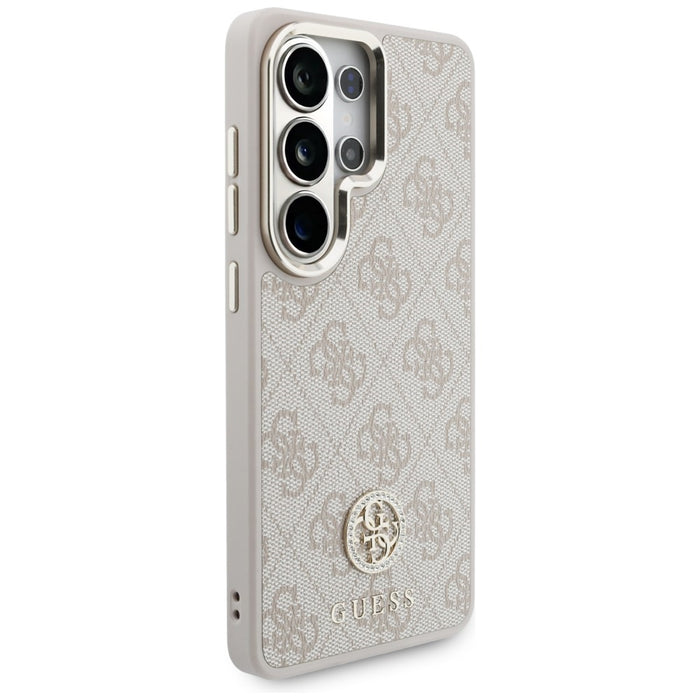 Калъф Guess Big Rhinestone Triangle Strap MagSafe за Samsung Galaxy S26 Ultra, розов + каишка