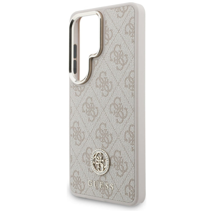 Калъф Guess Big Rhinestone Triangle Strap MagSafe за Samsung Galaxy S26 Ultra, розов + каишка