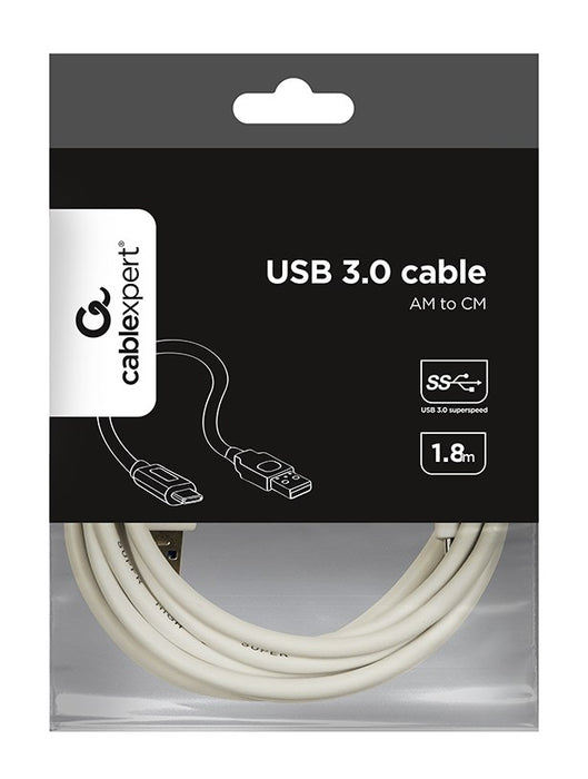 Gembird CCP-USB3-AMCM-6-W USB кабел USB 3.2 Gen 1 (3.1 Gen 1) 1.8 m USB A USB C Бял