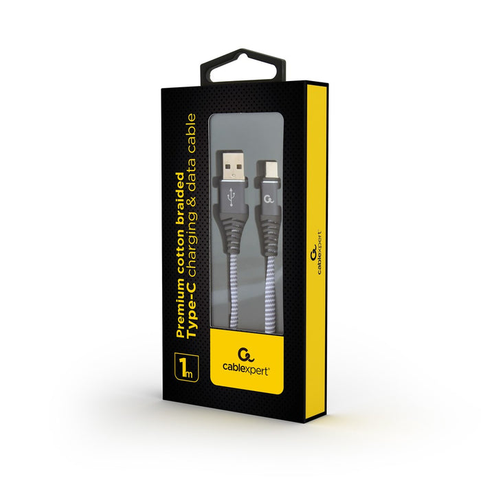 Gembird CC-USB2B-AMCM-1M-WB2 USB кабел 1m USB 2.0 USB A USB C Сиво, Бяло