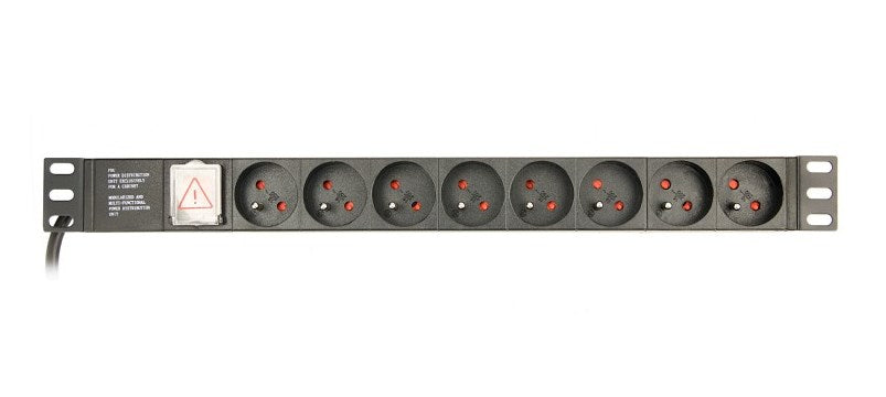Schuko 19" 8 начина многофункционален адаптер за контакт с бутон за включване/изключване GEMBIRD EG-PDU-014-FC14 (3 m)