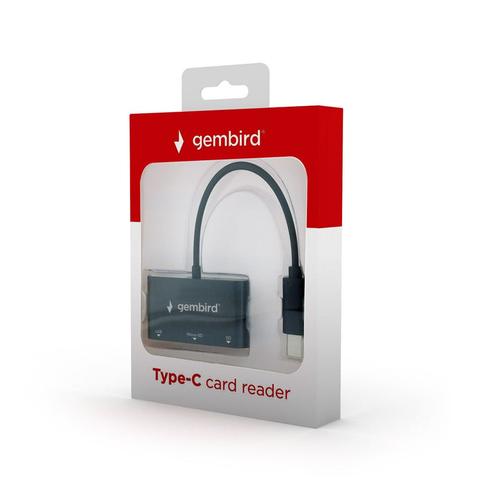 Gembird UHB-CR3-02 четец на карти USB 3.2 Gen 1 (3.1 Gen 1) Type-C черен