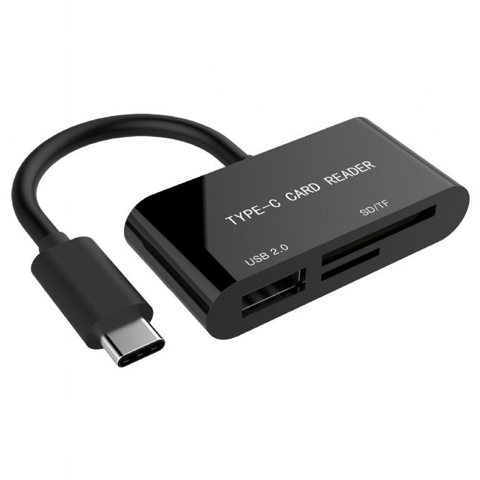 Gembird UHB-CR3-02 четец на карти USB 3.2 Gen 1 (3.1 Gen 1) Type-C черен