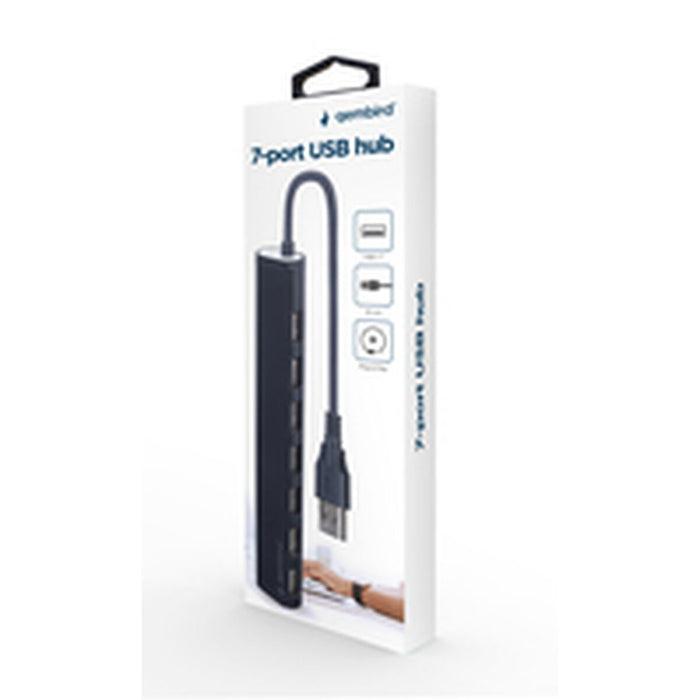 USB извод GEMBIRD UHB-U2P7-04 Черен