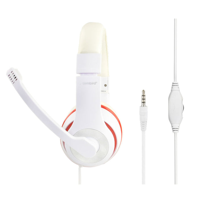 Слушалки с микрофон GEMBIRD MHS-03-WTRD Бял