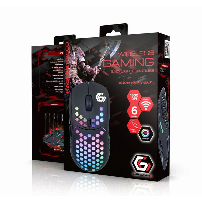 Мишка GEMBIRD MUSG-RAGNAR-RX400 Черен Многоцветен 10000 dpi