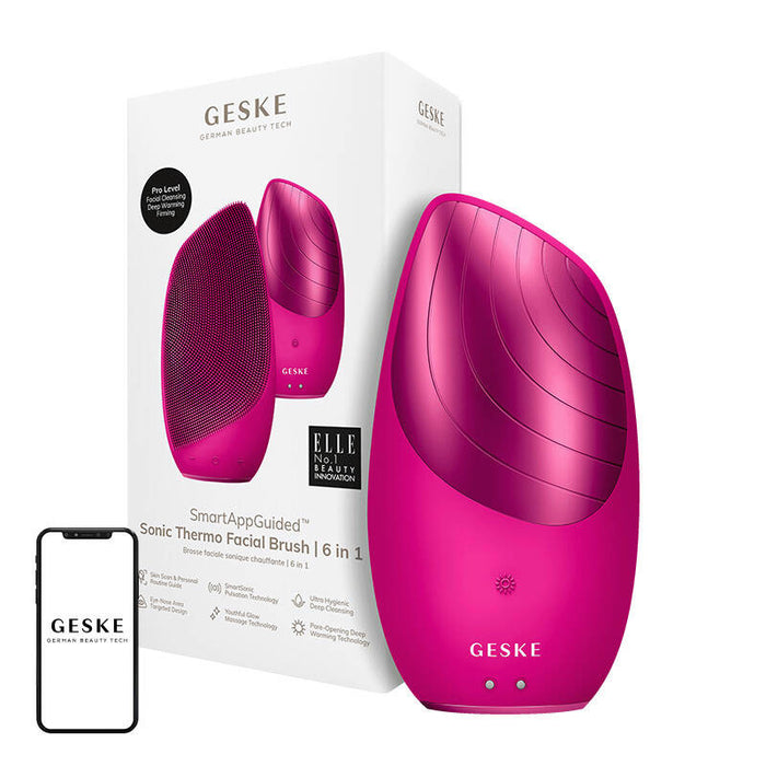 Sonic Thermo Facial Brush 6 в 1 Geske с APP (магента)