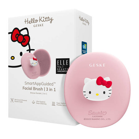 Четка за почистване на лице 3в1 с дръжка Geske с APP (Hello Kitty pink)