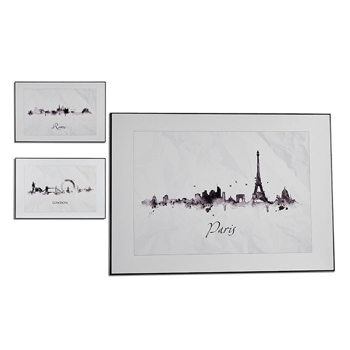 Картина Gift Decor 77561 77561 Бял Черен ПДЧ Град 81,5 x 3 x 121 cm (3 броя)