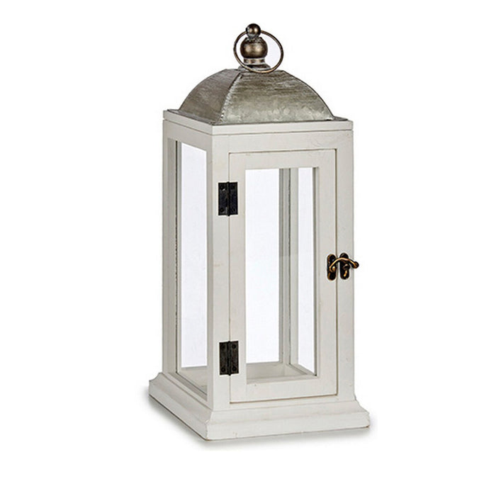Latern Gift Decor 19B0806S-A1 19B0806S-A1 Бял Сребрист Дървен Метал 18 x 43 x 18 cm (6 броя)