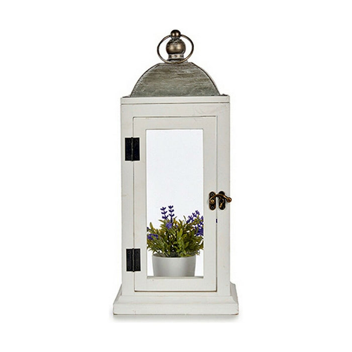 Latern Gift Decor 19B0806S-A1 19B0806S-A1 Бял Сребрист Дървен Метал 18 x 43 x 18 cm (6 броя)