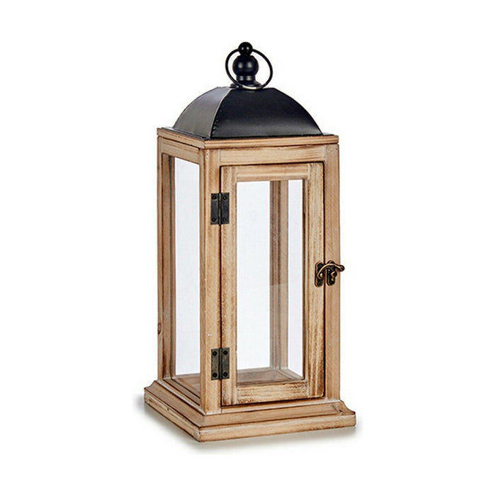 Latern Gift Decor 19B0806S-A2 19B0806S-A2 Черен Естествен Дървен Метал Кристал 18 x 43 x 18 cm 18,5 x 43 x 18,5 cm (6 броя)